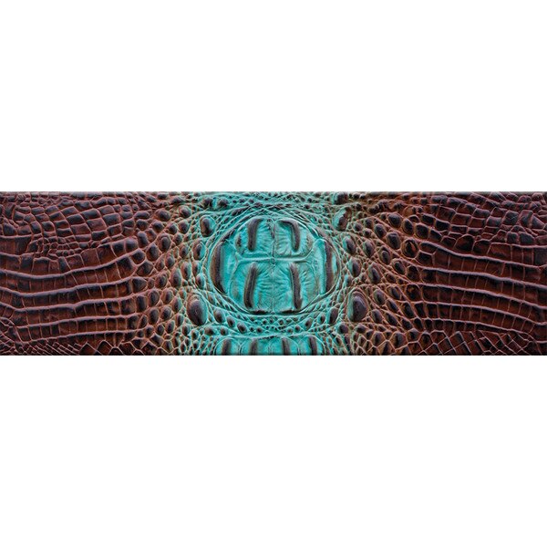 57-8915.SLC.jpg Turquoise and Brown Embossed Gator Strip 1 5/8 Image