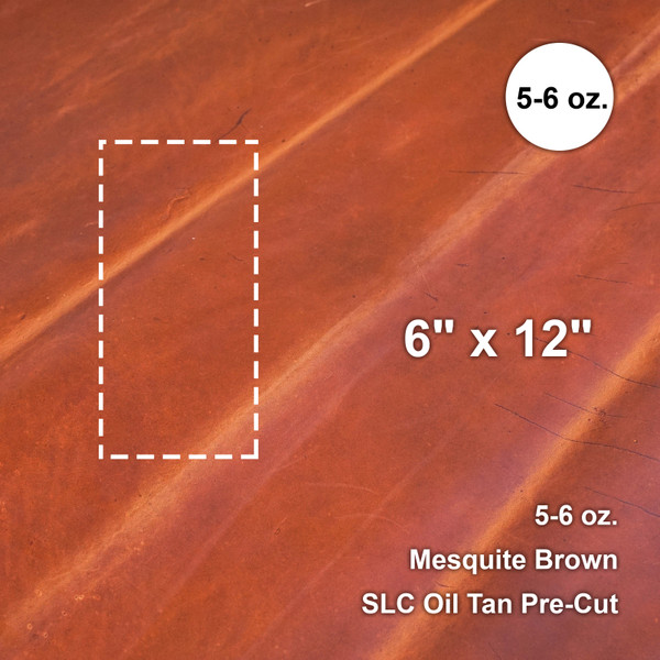 579-1310.SLC.1.jpg Mesquite Brown 5-6 oz. Oil Tan Pre-Cut 6" x 12" Image