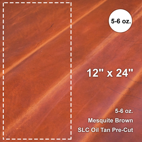579-1330.SLC.1.jpg Mesquite Brown 5-6 oz. Oil Tan Pre-Cut 12" x 24" Image