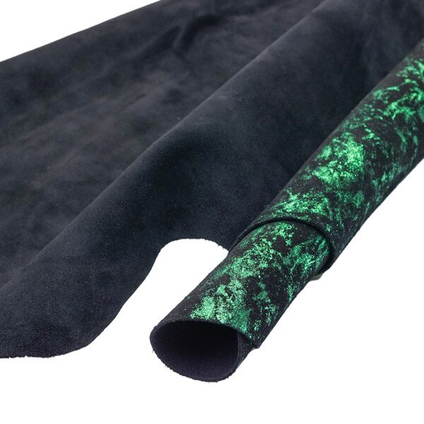 62-2016.SLC.2.jpg Splatter Suede in Emerald on Black Image