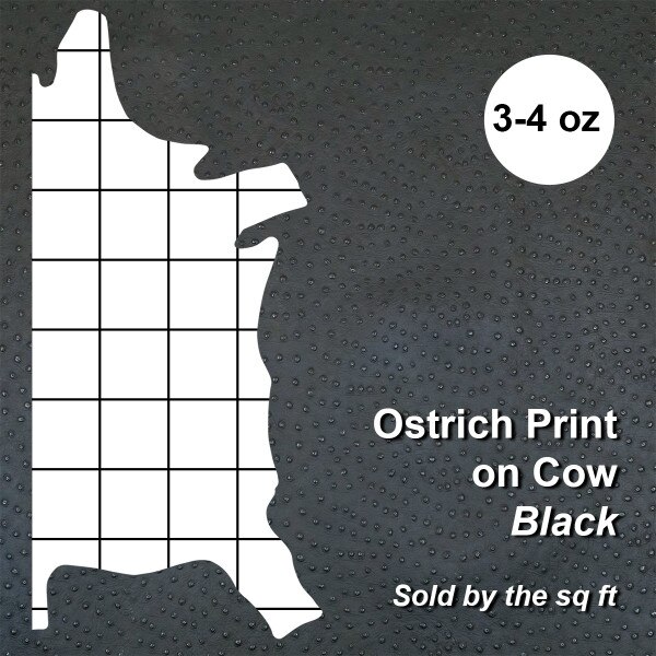 62-40.SLC.4.jpg Ostrich Print on Cow Sides - Black Image