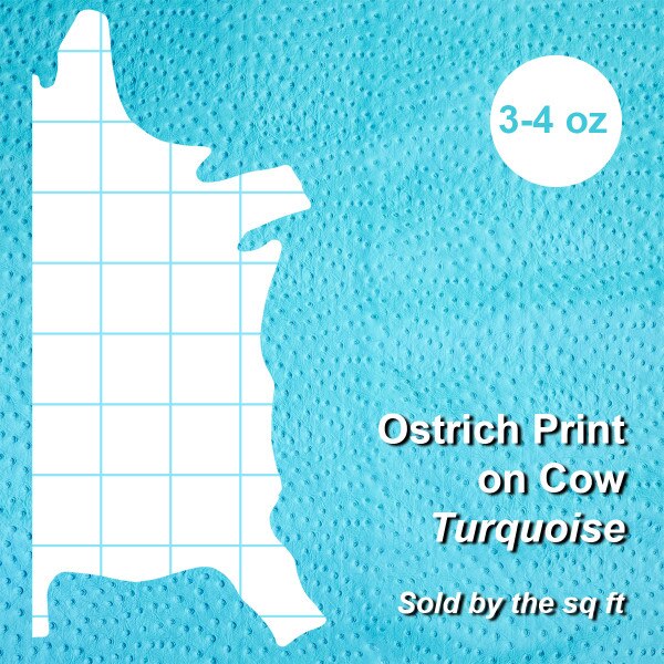 62-46.SLC.4.jpg Ostrich Print on Cow Sides - Turquoise Image