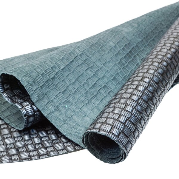 665-033.SLC.3.jpg Basketweave Cowhide Pre-Cut - Gunmetal - 12" x 24" Image