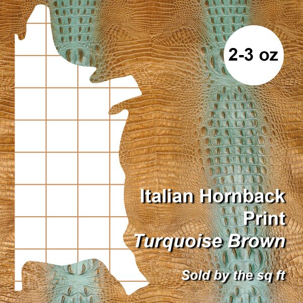 665-1510.SLC.4.jpg Italian Hornback Embossed Side - Turquoise Copper Image