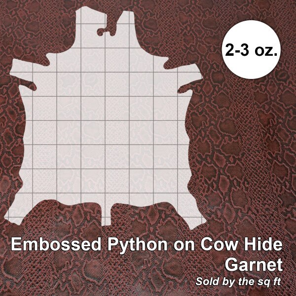 665-3051.SLC.4.jpg Embossed Python Hide - Garnet Image