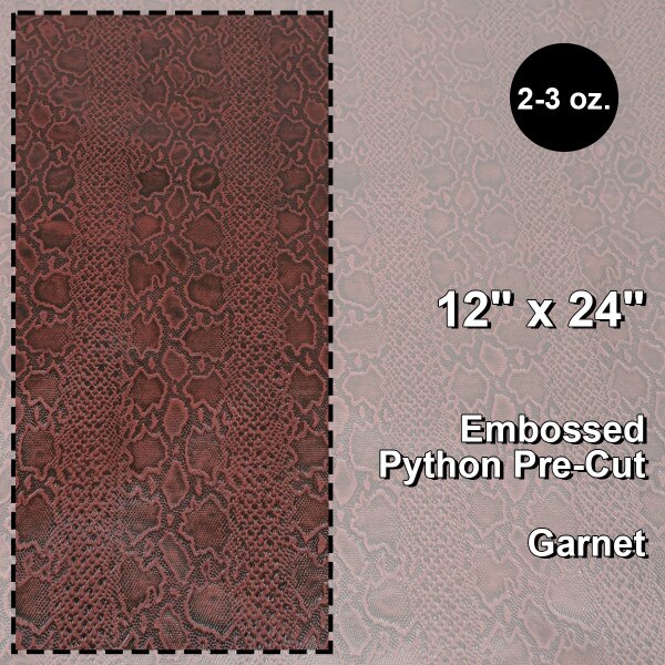 665-30512.SLC.1.jpg Pre-Cut Embossed Python Garnet - 12"x24". Image