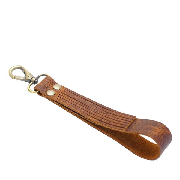 860-707011.SLC.03.jpg Fringed Leather Wristlet Strap - Copper Cowboy Image