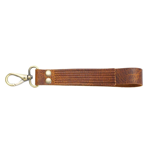 860-707011.SLC.04.jpg Fringed Leather Wristlet Strap - Copper Cowboy Image